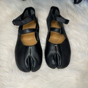 SOLD Maison Margiela black ballerina double strap flats